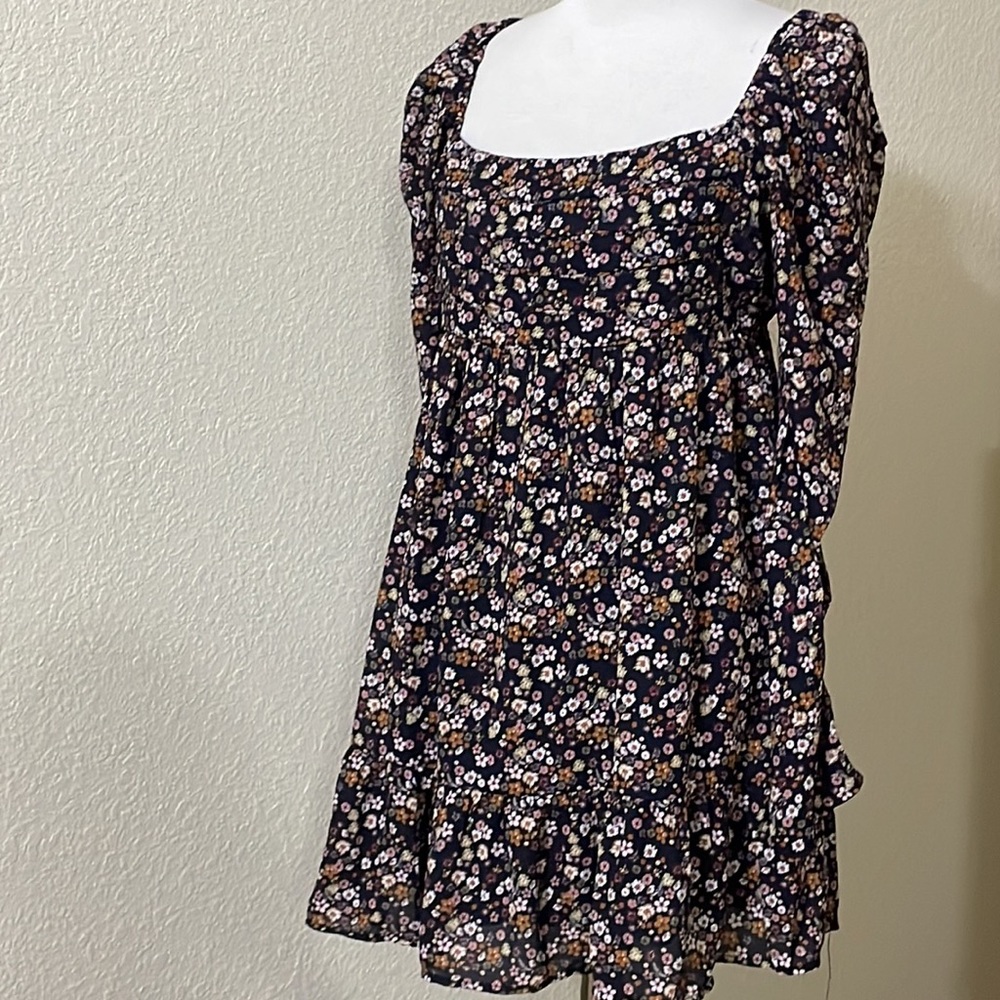 Francesca’s Dress Mi Ami Floral Sweetheart Mini Milkmaid Sz L - Picture 12 of 12